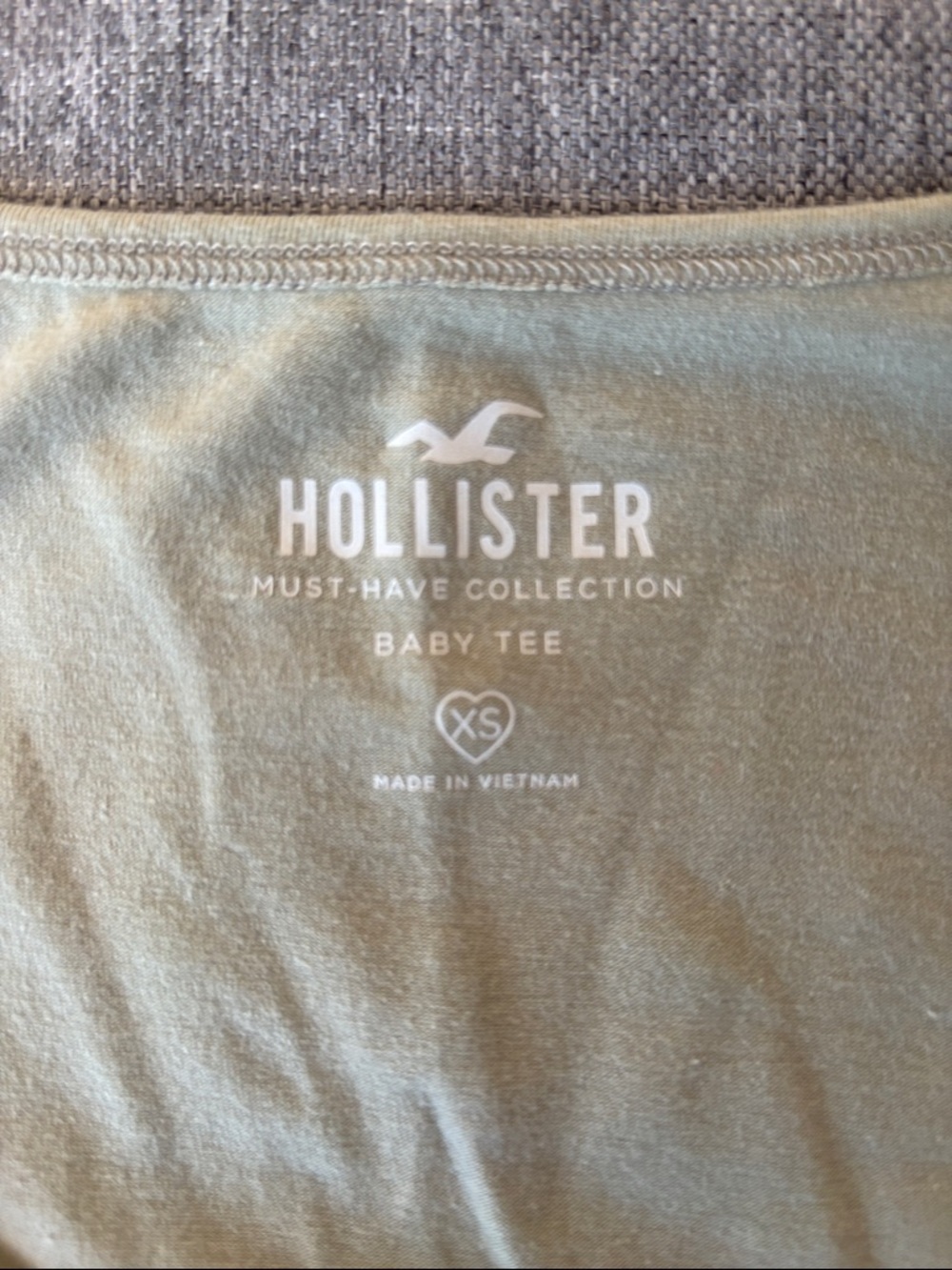 Hollister Olive Green Square Scoop Short Sleeve Top - Picture 2 of 3